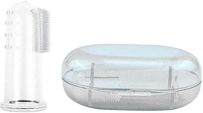 Pet Finger Toothbrush Set – Soft Silicone Toothbrush for Dogs & Cats – Gentle Finger Brush for Small Pets Dental Care (Clear Box Set)