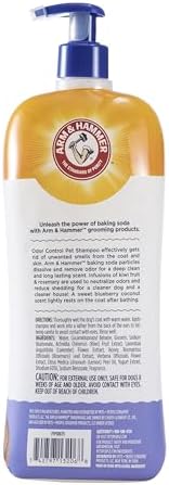 Arm & Hammer Odor Control Dog Shampoo, Blueberry Coconut, 32 Fl Oz | Baking soda enhanced, pH-balanced formula, free of sulfates, for all dogs and puppies, daily grooming