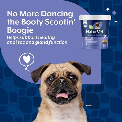 NaturVet No Scoot Stool and Bowel Supplement for Dogs - 60 Soft Chews