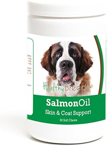 Healthy Breeds Saint Bernard Salmon Oil Soft Chews 90 Count, Brown