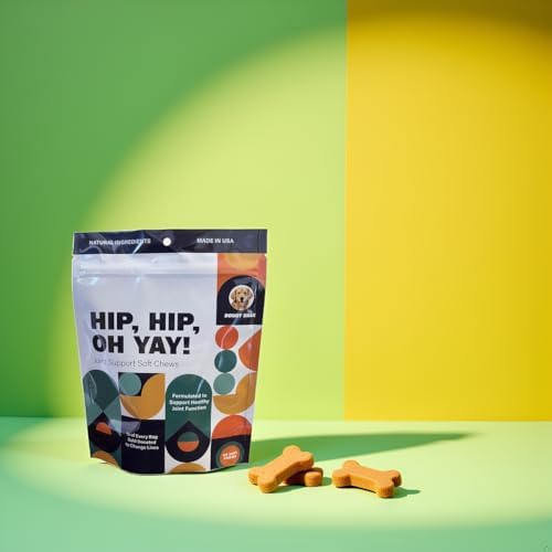 Hip Hip Oh Yay! Canine Hip & Joint Supplement Soft chew with Glucosamine, Chondroitin, Green Lipped Mussel, MSM, Hyaluronic Acid, Boswellia and so Much More!