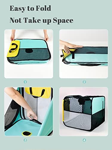 Pet Dog Cat Drying Box | Anti-Hair Flying | Portable Foldable Cat Drying Room | Drying Crate Cage for Small and Medium Dogs (Green)