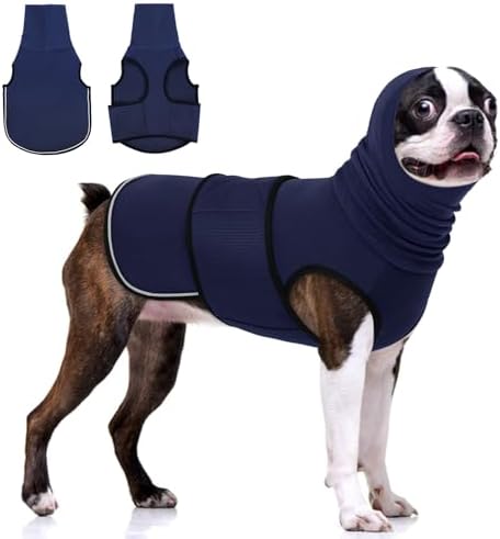 KOESON Reflective & Soft Dog Anxiety Vest with Ear Wraps for Thunderstorm