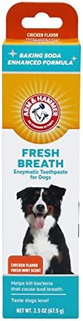 Arm & Hammer Fresh Breath Enzymatic Dog Toothpaste, Chicken Flavor, 2.5 Oz | Enzymatic baking soda formula, chicken flavor, daily use, puppies and adult dogs