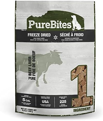 PureBites Beef Freeze Dried Dog Treats, 1 Ingredient, Made in USA, 8.8oz