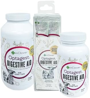 InClover Optagest Natural Digestive Aid, Organic Prebiotics & Enzymes Supplement Powder for Dogs and Cats - Promotes Healthy Stools, Less Gas, Optimal Nutrient Absorption, Intestinal Balance, 10.5oz