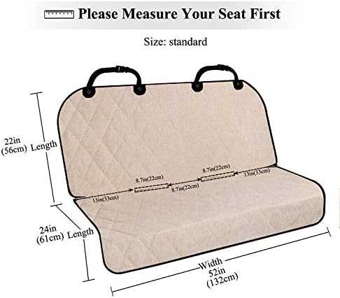 VIVAGLORY Pet Seat Protector - Heather Khaki, Standard