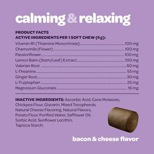 Calming Chews for Dogs, | NASC Certified & Made in the USA | 60 Count