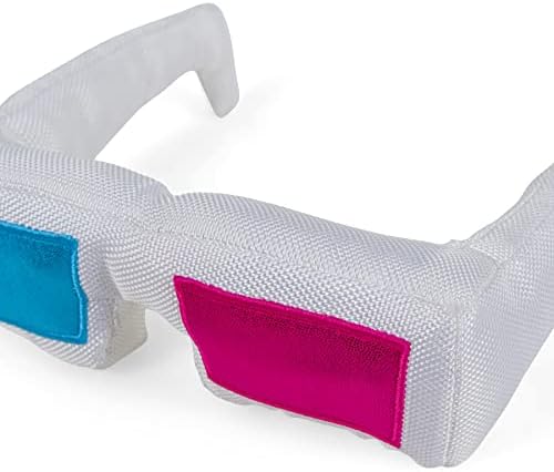 Petface Retro 3D Glasses Plush Dog Toy with Squeaker (Pack of 1) | Lightweight & Durable Plush, Fun 3D Design, for Fetch & Cuddle