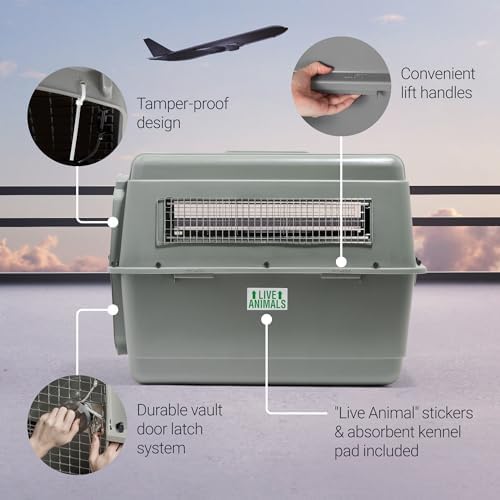 Petmate Sky Kennel for Air Travel, 40in Dog Crate for Pets 70 to 90lbs