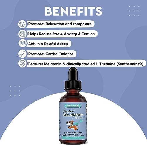 WONDER PAWS Melatonin Superhero Drops Plus Omega Max Fish Oil - for Dog’s Relaxation, Skin and Joint Care & Immune Support – Melatonin 2 Ounces - Omega Max 16 Ounces