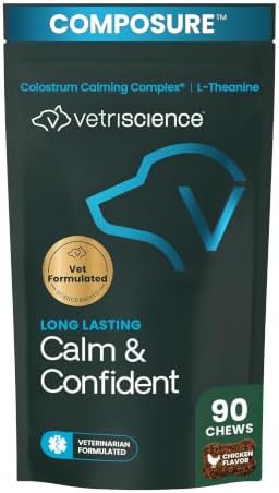 VetriScience Long Lasting Calming Chews for Dogs, Chicken, 90-Pack, 90 Count