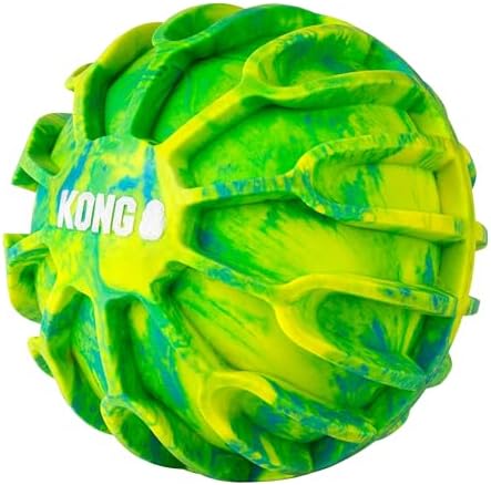 KONG FlexBall Interactive Fetch Toy, Floats in Water, for X-Large Dogs | Durable Interactive Fetch Ball with Easy-Grip Ridges That Floats in Water, Built for Long Outdoor Play