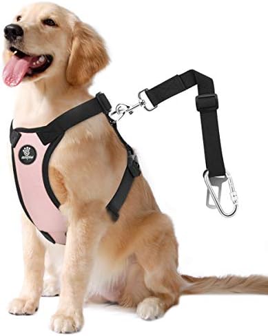 VavoPaw Dog Seat Belt Vest Harness for Car, 2 in 1 Seatbelt Buckle