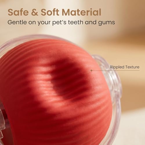 Interactive Pet Toy Ball, 2026 Automatic Dog Toy Interactive Dog Cat Toy Ball Dog & Cat Electric Active Toys, Smart Chase Pet Toy Ball for Dogs for Large Small Dogs Motion Activated (Red)