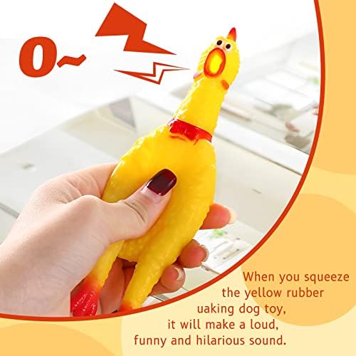 Zddaoole 20 Pcs Squeaky Rubber Chicken,Practical Jokes Screaming Chicken,Prank Novelty Toys for Dog Games Noise Maker Party Favors