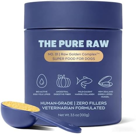 The Pure Raw Human-Grade Superfood for Dogs, Premium Golden Powder Supplement for Dental Health, Skin & Coat, Gut Health, Hip & Joint, Allergies, Immune Support & Digestion - 3.5 oz