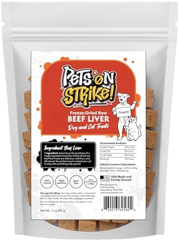 Single Ingredient Freeze Dried Beef Liver Dog Treats, 3oz