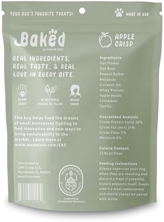 Baked Human Grade Dog Treats - Apple, Blueberry & Peanut Butter Cookies, 6oz
