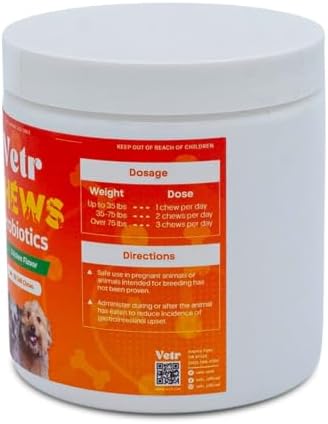 Vetr Probiotic Chews for Dogs - Chicken Flavored - Probiotics for Digestive Health - 120 Soft Chews - Vet-Formulated in USA