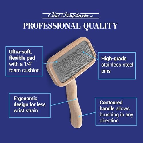 Chris Christensen Mark II Slicker Brush for Dogs, Small, Stainless Steel, Brown