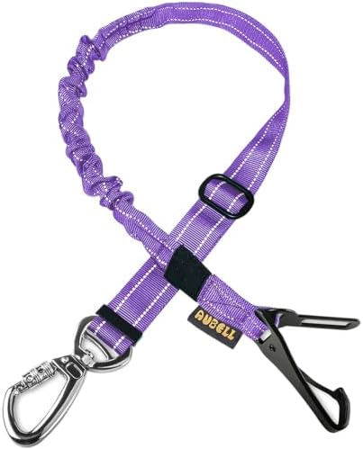 AUBELL Dog Seat Belt for Car - Updated 3-in-1 Bungee, Purple