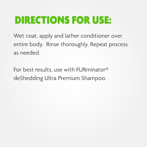 FURminator Ultra Premium deShedding Conditioner for Dogs, 16 oz | Reduces Excess Shedding, Conditioners Nourish Skin & Coat, Helps Remove Wet Dog Smell, No Parabens or Dyes, Fresh Scent