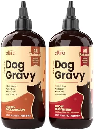 Everyday Dog Gravy - Premium Wet Dog Food Gravy Toppers for Dry Food – Tasty & Nutritious with Essential Vitamins and Supplements – Hip and Joint Supplement (Bacon & Beef Bundle)