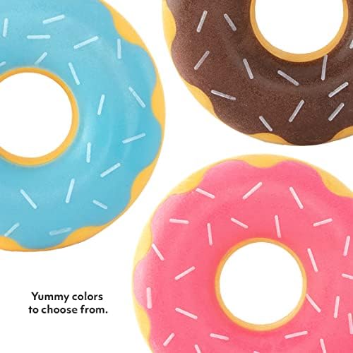ZippyPaws ZippyTuff Dog Chew Toy Puppy Teething Toys - Blueberry Donut | Durable Rubber Chew Ring Toy, Tough & Squeaky Toys for Small, Medium, & Large Dogs, Flexible TPR Material