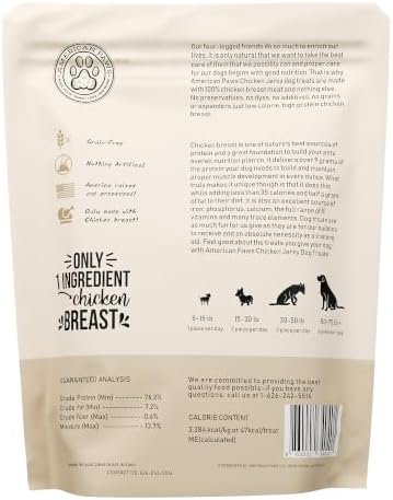 American Paws Chicken Jerky Dog Treats Made in USA All Natural (8 oz)