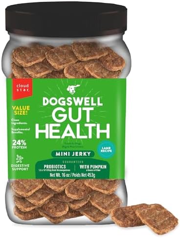Dogswell Gut Health Lamb Mini Jerky Dog Treats, 16 oz. Jar