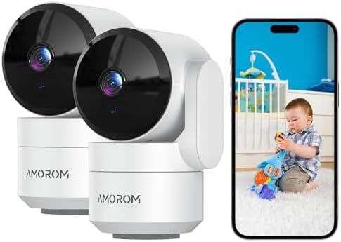 AMOROM Indoor Cameras, Alexa Camera for Baby/Elderly/Pet Monitoring