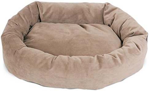 Majestic Pet Suede Calming Dog Bed, 24 Inch Small, Round, Washable, Stone