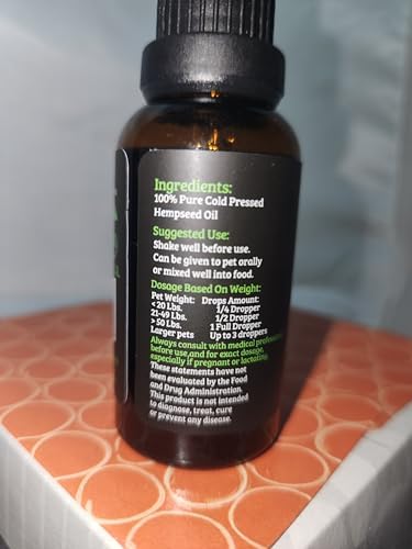 Healthergize Organic Hemp Oil for Dogs and Cats Pets-Calming, Hip, Separation, Skin, Fur, Health, Thunder Storm-Made in USA