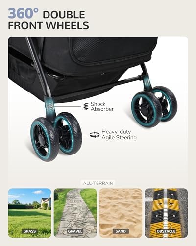 Dog Stroller for Large & Medium Dogs - 20-132lbs, for 2 Small Dogs