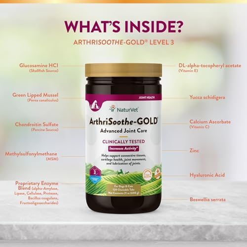 NaturVet Advanced Joint Care Supplement, Dogs & Cats, 120ct