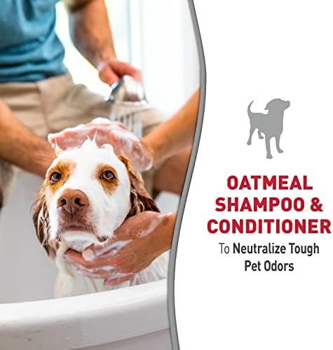 Nature's Miracle 2-in-1 Oatmeal Dog Shampoo & Conditioner, 32 oz | Odor Neutralizing Formula Leaves No Wet Dog Smell, Enriched with Aloe & Vitamin B, Soothes Pets Skin, Pistachio Cream Scent