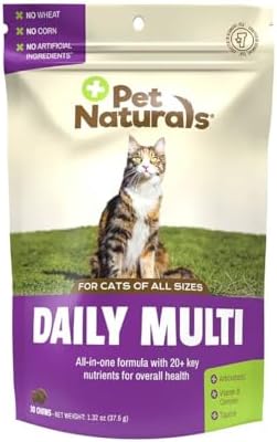 Pet Naturals Daily Multivitamin for Cats with Biotin, Taurine and Arginine, 30 Fish Flavored Chews (Pack of 12)