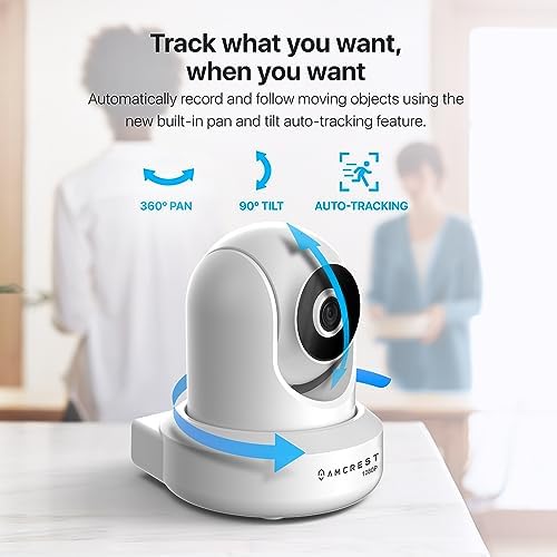 Amcrest Pack of 2, ProHD 1080P WiFi/Wireless IP Security Camera IP2M-841 Pan/Tilt, 2-Way Audio, Optional Cloud Recording, Full HD 1080P 2MP, Super Wide 90° Viewing Angle, Night Vision (White)