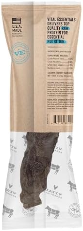 Vital Essentials Freeze-Dried Raw Moo Stick Dog Treat & Natural Chew, 2-Pack | Single Ingredient Dog Treat for Medium Chewers | Made in USA