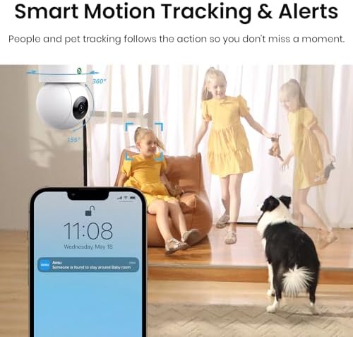 aosu 4MP Indoor Security Camera - Baby & Pet Monitoring with 5/2.4 GHz WiFi