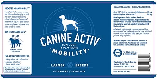 Mobility Support Capsules for Large Dogs, Supports Recovery and Promotes Healthy Joints and Muscles from Activity-Induced Discomfort, 90 Count