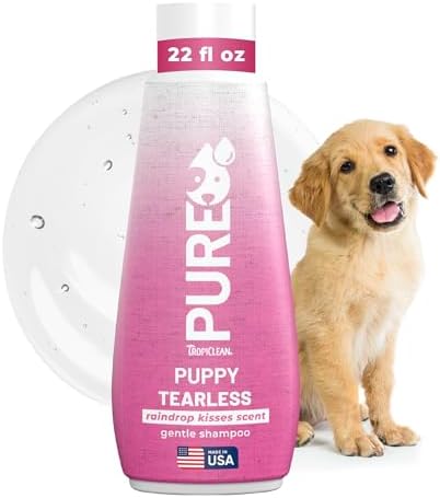 TropiClean Pure Tearless Puppy Shampoo, Raindrop Kisses Scent, 22oz