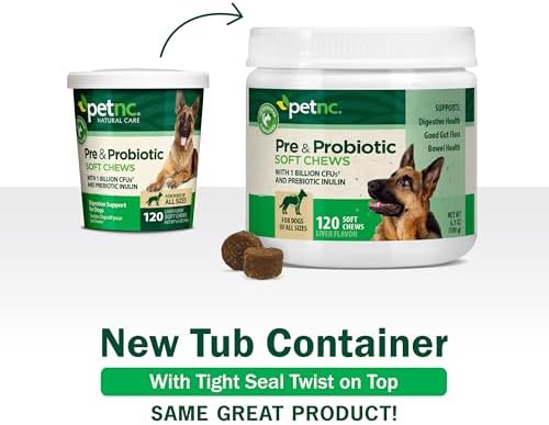 PetNC Natural Care Liver Flavor,Cheese Pre & Probiotic Soft Chews for Dog 120 ct (Pack of 1) (Packaging May Vary)