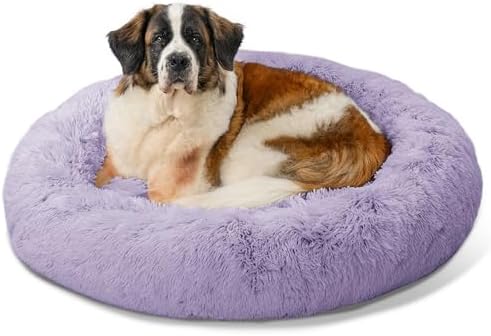 Best Friends by Sheri Calming Donut Dog Bed, X-Large, Lavender, 45"x45"