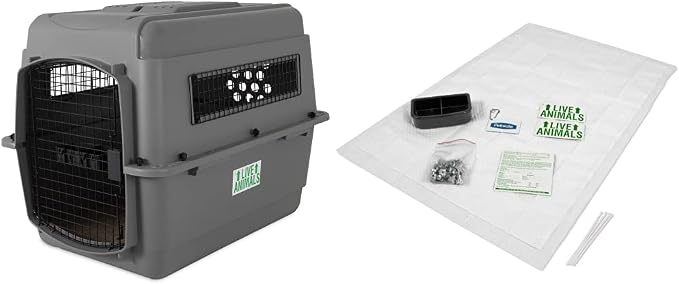 Petmate Sky Kennel Pet Carrier (32 Inch) and Petmate 290300 Kennel Travel Kit