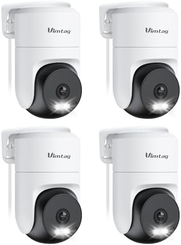 VIMTAG Pan/Tilt Outdoor Security Camera, 2.5K 4MP WiFi Home CCTV Camera, 360° View & Motion Tracking, Color Night Vision, 2-Way Audio, AI Detection Alarm, IP66, Cloud & SD Card Storage, Works w/Alexa