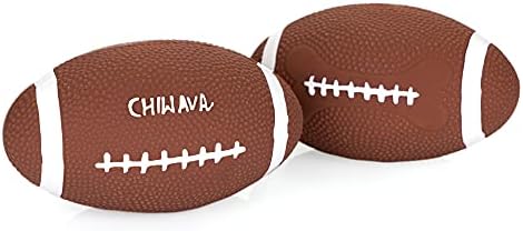 CHIWAVA 2PCS 6" Squeaky Latex Dog Toy Ball Football for Medium Large Dogs | Interactive Rugby Toys for Indoor & Outdoor Fetch and Throw, Squeeze Squeak Play