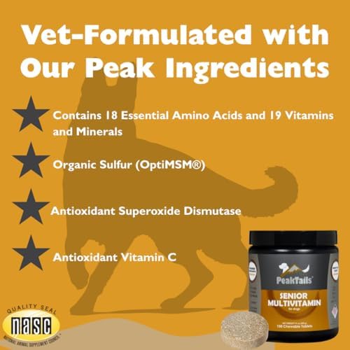 Kala Health PeakTails Senior Multivitamin for Dogs, 150 Count