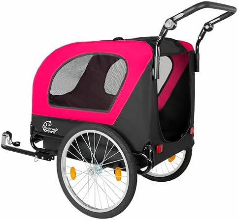 2-in-1 Bike Trailer & Pet Stroller - up to 110lbs, Foldable Cart